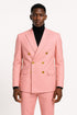 Mens Pink Double-Breasted Suit with Gold Buttons