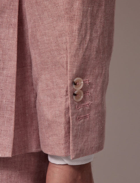 Mens Linen Suit For Beach Wedding - Summer Suit in Pink