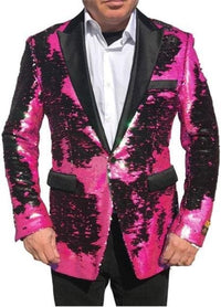 Glitter Tuxedo Dinner Jacket - Holiday Blazer With Matching Bowtie Rose Gold Shiny Sport Coat