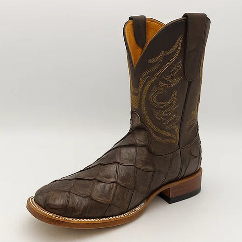 Pirarucu Fish Print Boots Square Toe