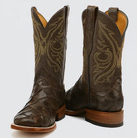 Pirarucu Fish Print Boots Square Toe