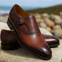 Carrucci Plain Toe Single Monk Loafer