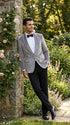 Men's Platinum Velvet Dinner Jacket with Satin Shawl Lapel | Formal Wedding Prom Blazer