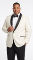 Men’s Ivory and Black Dinner Jacket, Formal Tuxedo Evening Jacket for Weddings and Prom
