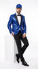 Men’s Royal Blue Sequin Suit, Shiny Metallic Stage Tuxedo Jacket and Pants for Groom and Prom