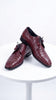 Los Altos Men’s Burgundy Crocodile Shoes, Exotic Gator Lace-Up Formal Dress Shoes