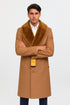 Mens Full Length And Cashmere Overcoat - Winter Topcoats - Light Brown Coat - Dark Camel - Vecuna Color