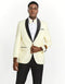 Mens Modern Fit Ivory Prom Tuxedo Dinner Jacket with Black Shawl Lapel