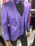 Men’s Purple Paisley Tuxedo Suit – 3 Piece Formal Set with Vest and Bow Tie