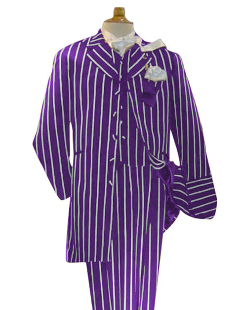 Purple and White Pinstripe - Gangster 1920s Pinstripe Suit - Mens Fashion Suit