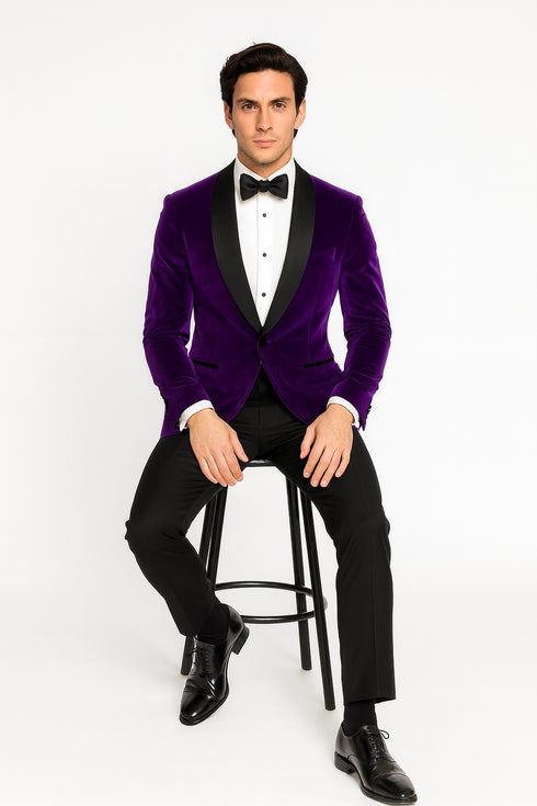 Men's Cheap Priced Big And Tall Purple Blazers Velvet - Mens Big and Tall Sport Coat - Sport Jacket