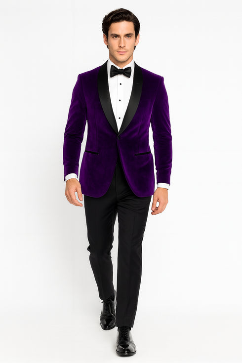 Men's Cheap Priced Big And Tall Purple Blazers Velvet - Mens Big and Tall Sport Coat - Sport Jacket