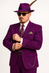 Purple Pinstripe Zoot Suit  3 Piece 1920s/1930s Gangster Outfit (Jacket and Pants and Vest)  Vintage Fashion