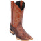 Elephant Print Boots Cognac Square Toe