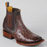 Men's Quincy Boots Short Ostrich Print Western Boots Square Toe