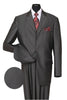 Mens 3 Button 2PC Shiny Sharkskin Suit in Black