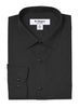 Classic Regular Fit Cotton Convertible Cuff Dress Shirt In Black