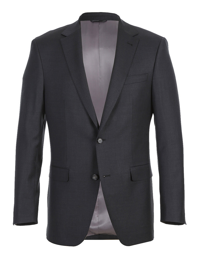 Half Canvas Wool Dress Suit Regular Fit 2 Piece in Gray