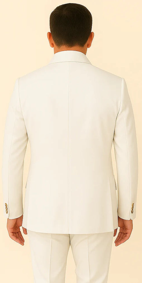 Rossi Man DUKE RM1762 Slim Fit 3-Piece White Suit – Modern Formalwear for Men