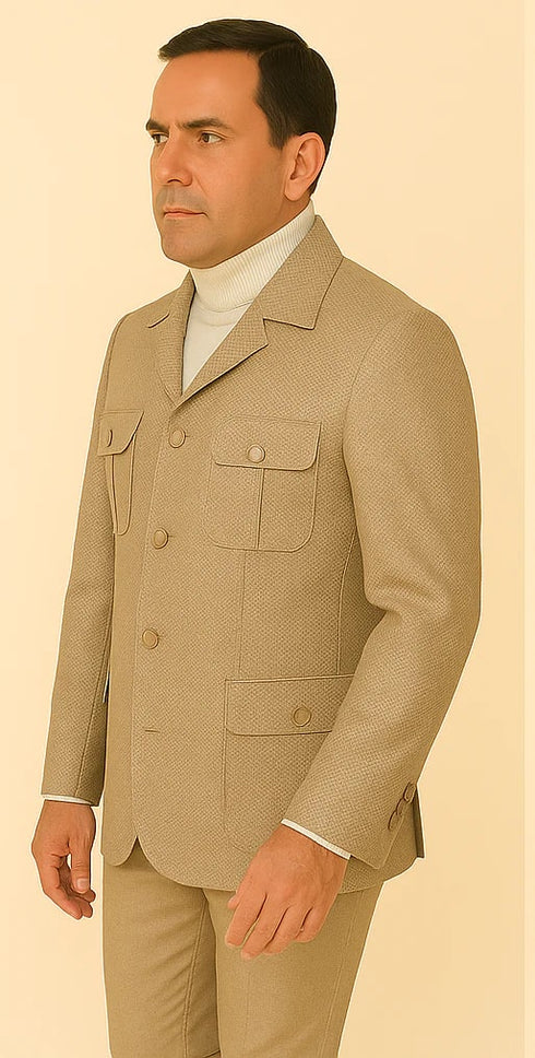 Rossi Man DUKE RM1766 Slim Fit 3-Piece Suit for Men – Modern Cream Off-White Formalwear