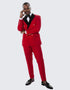 Red Double Breasted Tuxedo with Velvet Peak Lapel - Wedding - Prom Red Tuxedos for Prom