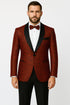 Red and Tuxedo Black Suit – Mens Formal Blazer with Satin Shawl Lapel