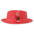Tapa Crushable Straw Hat Fedora in Red