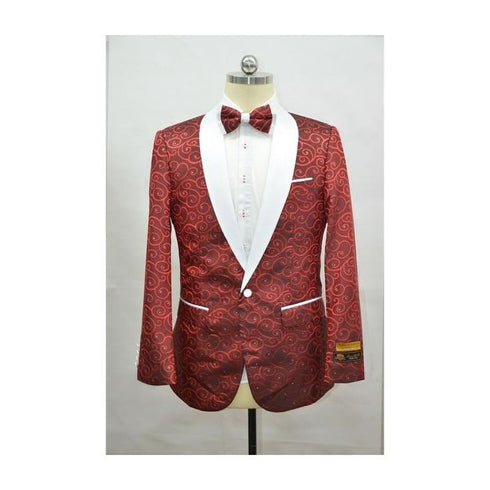 Red And White Two Toned Paisley Floral Cheap