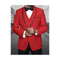 Red One Button Blazer Shawl Lapel Trim Sport Coat