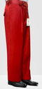 Mens Red Baggy Leg Pleated Dress Pants