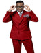 Pleated Suit - Mens Suits With Pleated Pant -  Regular Fit Suit - Double Breasted Red Suit