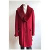 Red long jacket men, wool three quarter car coat