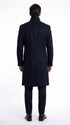 Men’s Navy Blue Bravo Top Overcoat, 4 Button Wool Blend Formal Winter Dress Coat