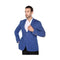 Renoi Mens Royal Blue Slim Fit Elbow Patches Fashion Blazer