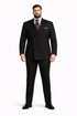 Mens Black Double Breasted Suit - Mens Double Breasted 1920'S Wide Bold Gangster Pinstripe Suit in Black