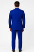 Mens Royal Blue Double-Breasted Suit with Gold Buttons – Slim Fit Formal 2-Piece Set