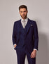 Mens Linen Suit For Beach Wedding - Summer Suit in Royal Blue Herringbone