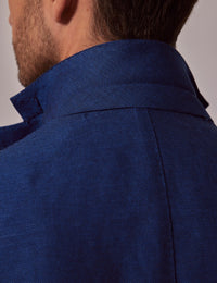 Mens Linen Suit For Beach Wedding - Summer Slim Suit in Royal Blue