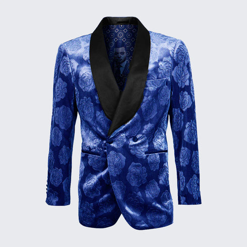 Wedding & Prom Royal Blue Rose Tuxedo Jacket – Slim Fit