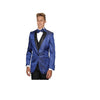 Royal Blue One Button Floral Sateen Unique Paisley Sport Coat