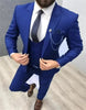 New Royal Blue Groomsmen Dress Suits Three Piece Prom Suits for Men