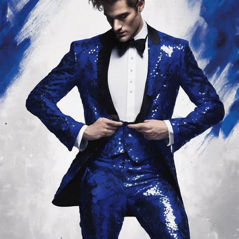 Sequin Tuxedo Suit - Sequin Pants