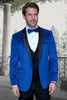 Mens Royal Blue Tuxedo - Men's Designer Vested Velvet Wedding & Prom Royal Blue Tuxedo