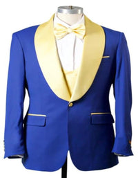 Blue Prom Suit For Men - Blue Homecoming Tuxedo With Vest Royal