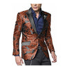 Rust Brick Burnt Orange Alberto Nardoni Paisley Blazer