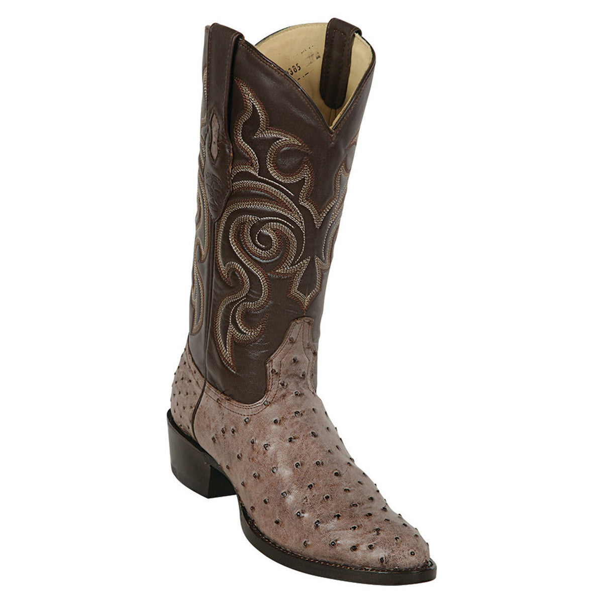 Los Altos Men's Amber Ostrich Round Toe Boots - Brown main image 1