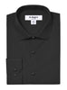 Slim Fit Cotton Convertible Cuff Dress Shirt In Black
