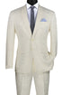 Ivory Tone on Tone Paisley Pattern Slim Fit Men's 2 Piece Suit 2 Button