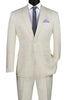 Ivory Tone on Tone Paisley Pattern Slim Fit Men's 2 Piece Suit 2 Button