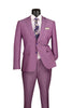 Men's Slim Fit 2 Piece Suit Single Breasted 2 Button Design Light Purple